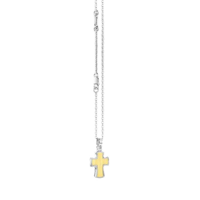 Collana Uomo Zancan Alpha Diamond Argento 925 Croce Oro ESC271G