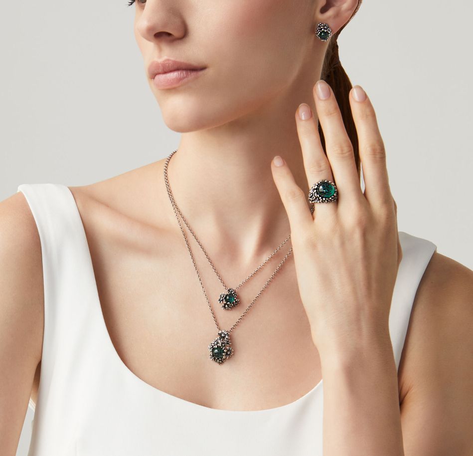 Anello Donna Giovanni Raspini Argento 925 Margherite Garden Agata Verde 11204/16