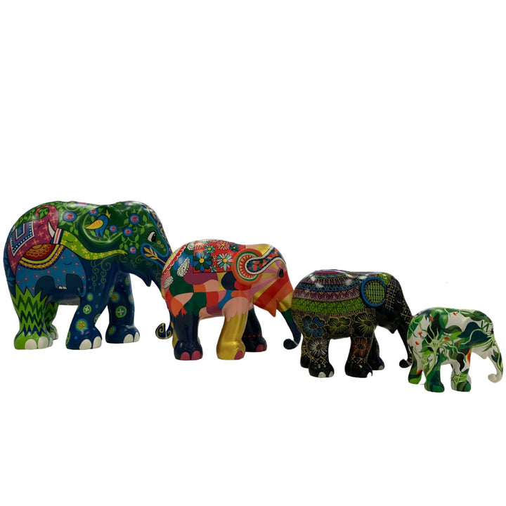 Scultura Elefante Onlylux Golden Lotus 10 cm Resina Dipinto A Mano 8858831247215