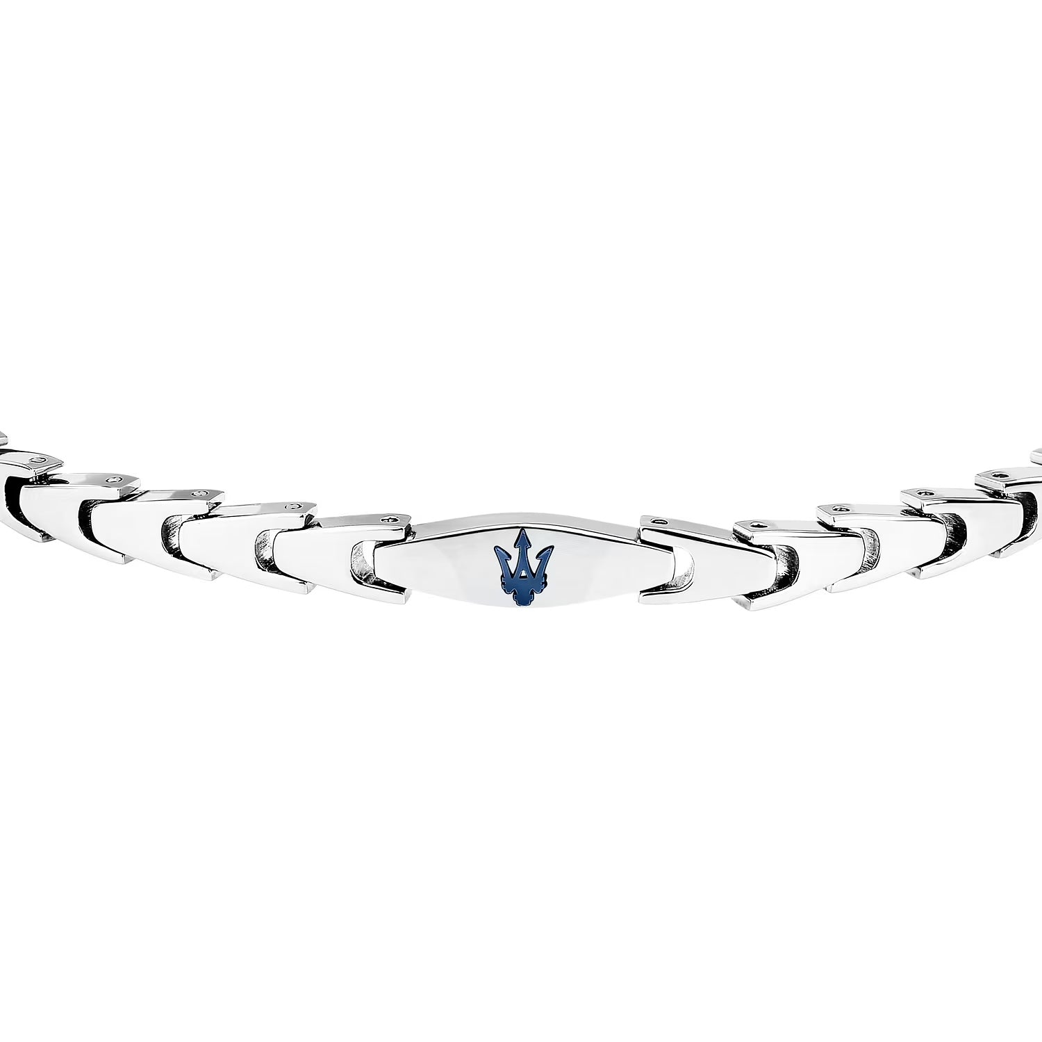 Bracciale Uomo Maserati Acciaio con Targhetta Centrale e logo PVD Blu JM225AVD85