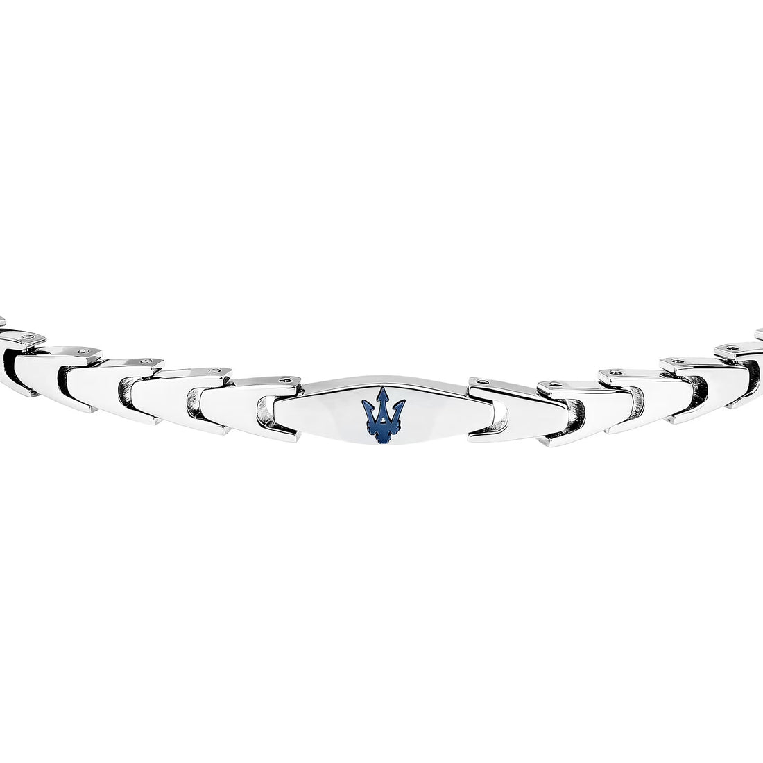 Bracciale Uomo Maserati Acciaio con Targhetta Centrale e logo PVD Blu JM225AVD85