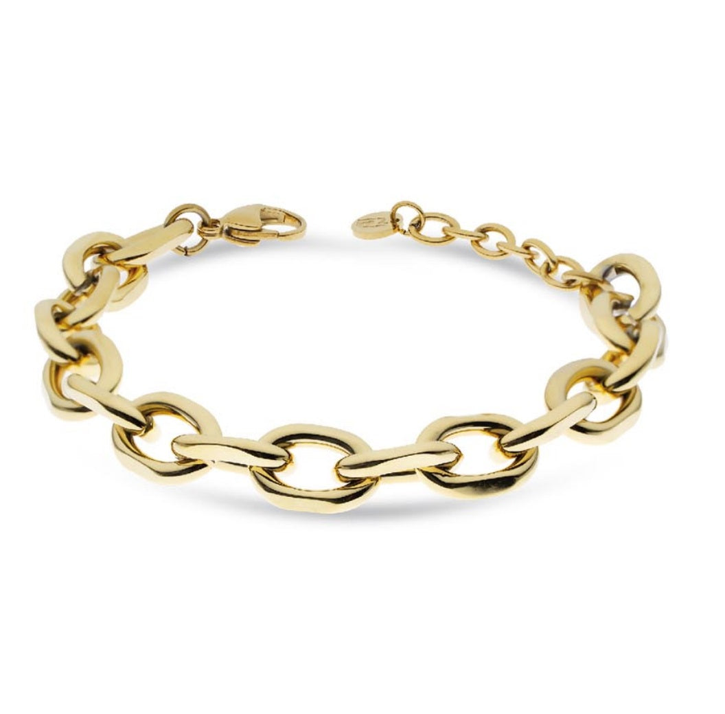 Bracciale Donna Liu Jo Acciaio dorato Lucido Catena Anelli Ovali LJ2332