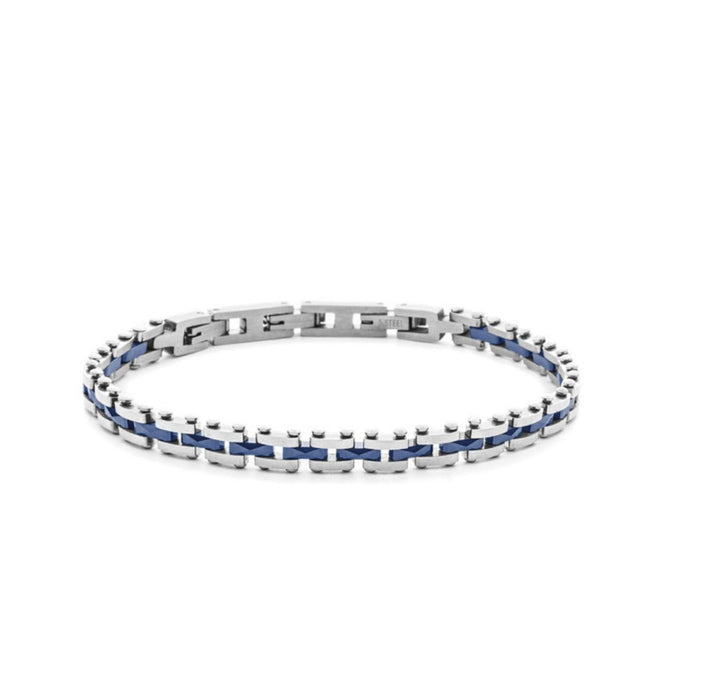 Bracciale Uomo 4US Cesare Paciotti Acciaio e ceramica blu 4UBR8433