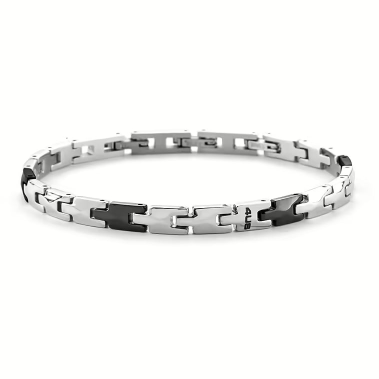 Bracciale Uomo 4US Cesare Paciotti Acciaio Nero PVD Semirigido Lucido 4UBR6161