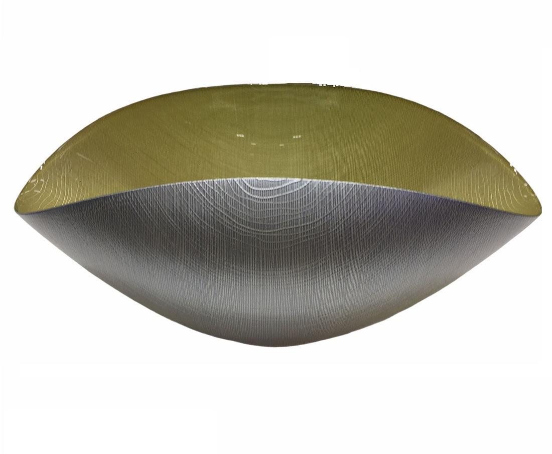 Centrotavola Vaso Cristallo Onlylux Burano Grigio Nebbia Limone 38x11 cm OL02515