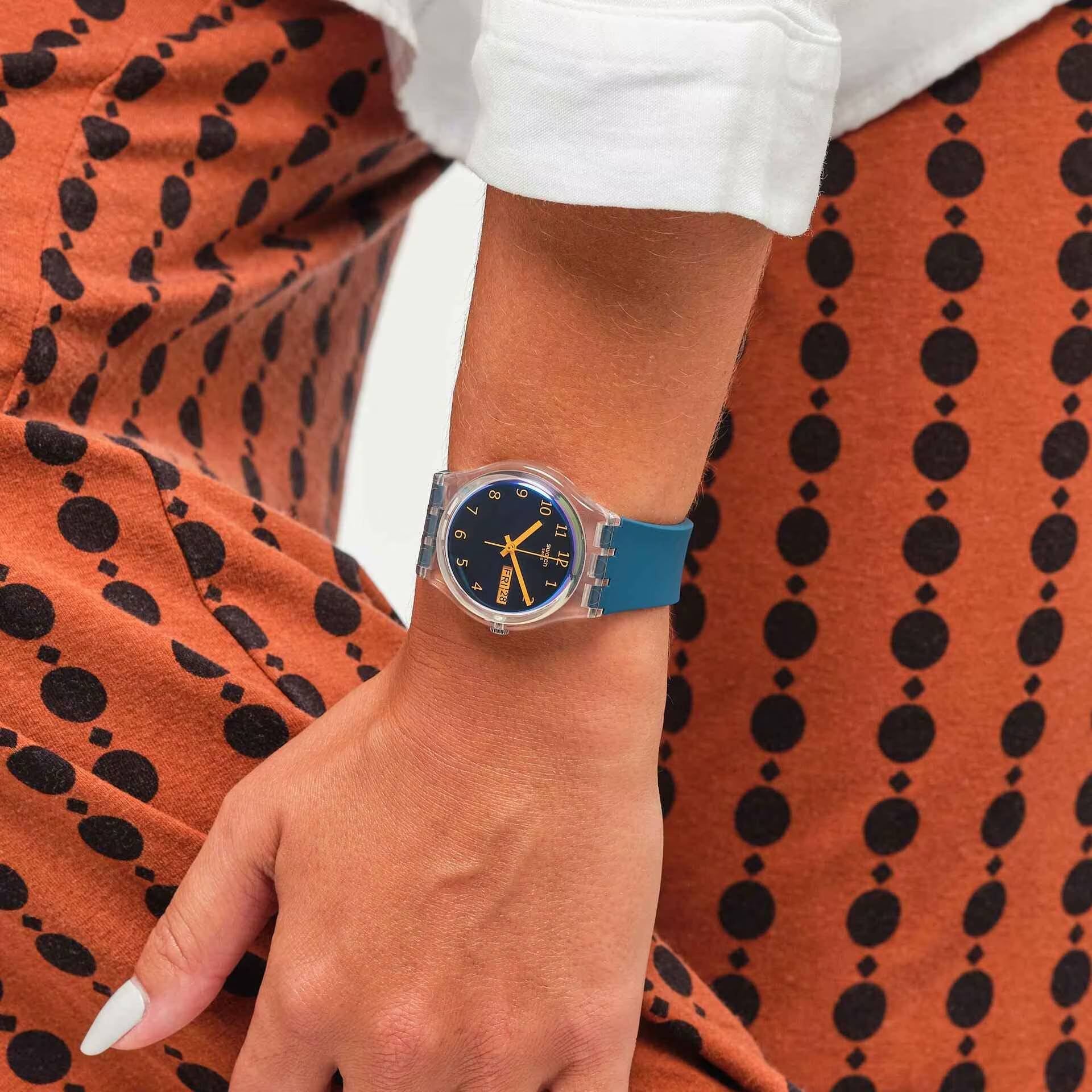 Orologio Unisex Bambino Swatch Blue Away SO28K700