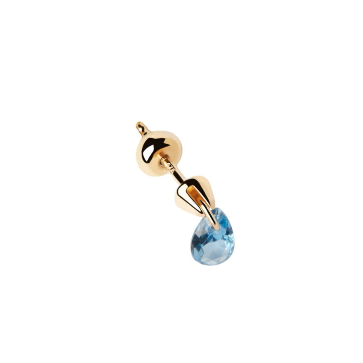 Orecchini mono Donna PDPaola Argento Dorato 925 Con Zircone Azzurro  PG01-202-U