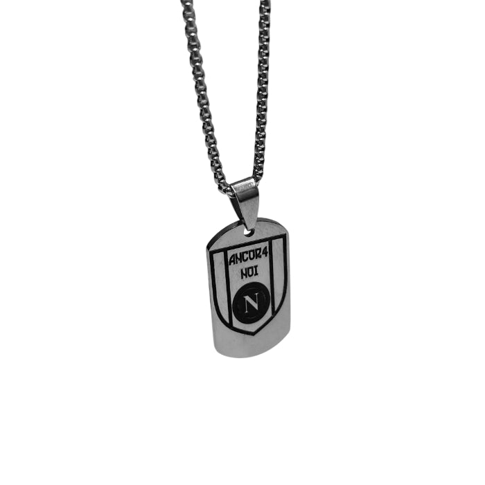 Collana Uomo Re Mida Quarto Scudetto Napoli Acciaio CL-C-5