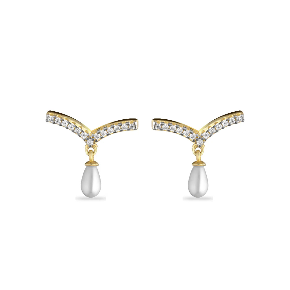 Orecchini Donna Laura P. Argento Dorato 925 Zirconi Bianchi Perla OR0217GP