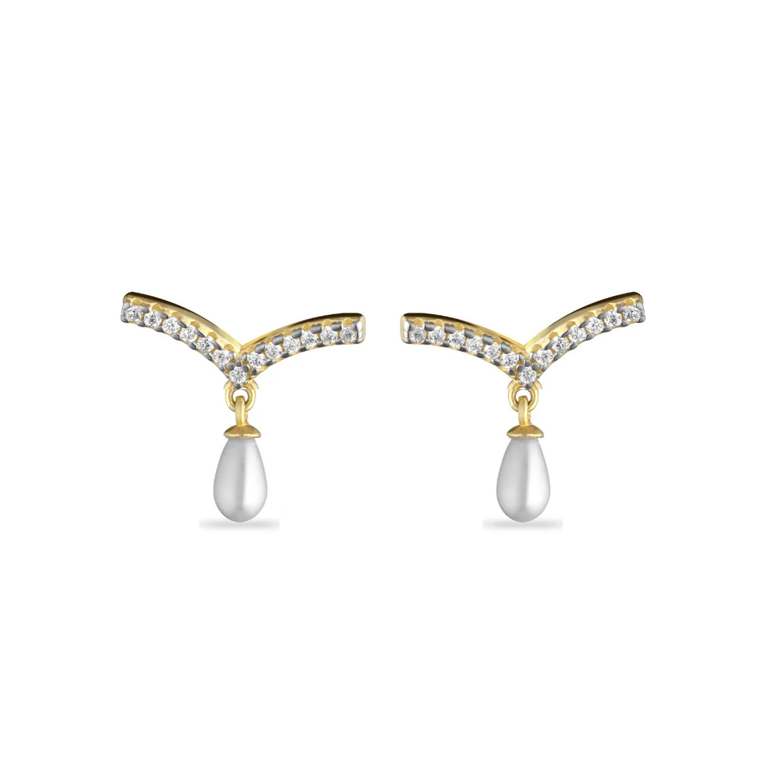 Orecchini Donna Laura P. Argento Dorato 925 Zirconi Bianchi Perla OR0217GP