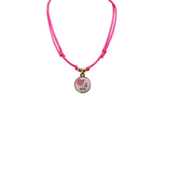 Collana Donna Re Mida Cordino Pendente Argento Dorato FIORE
