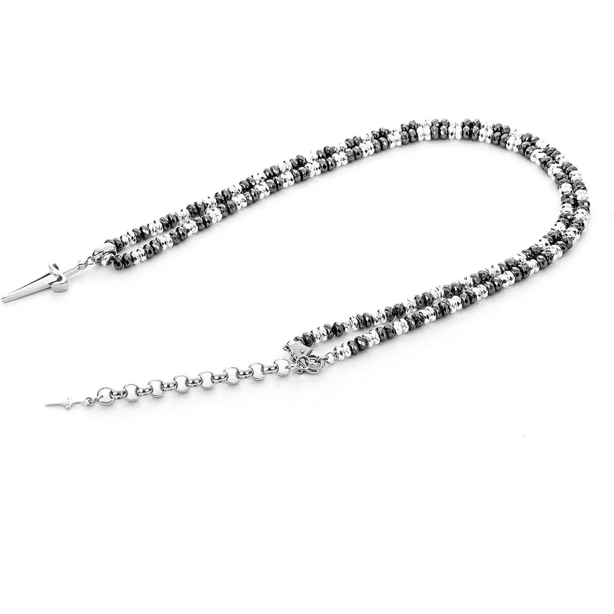 Collana Uomo Cesare Paciotti Spadino Argento 925 Sfaccettato Nero JPCL2320B