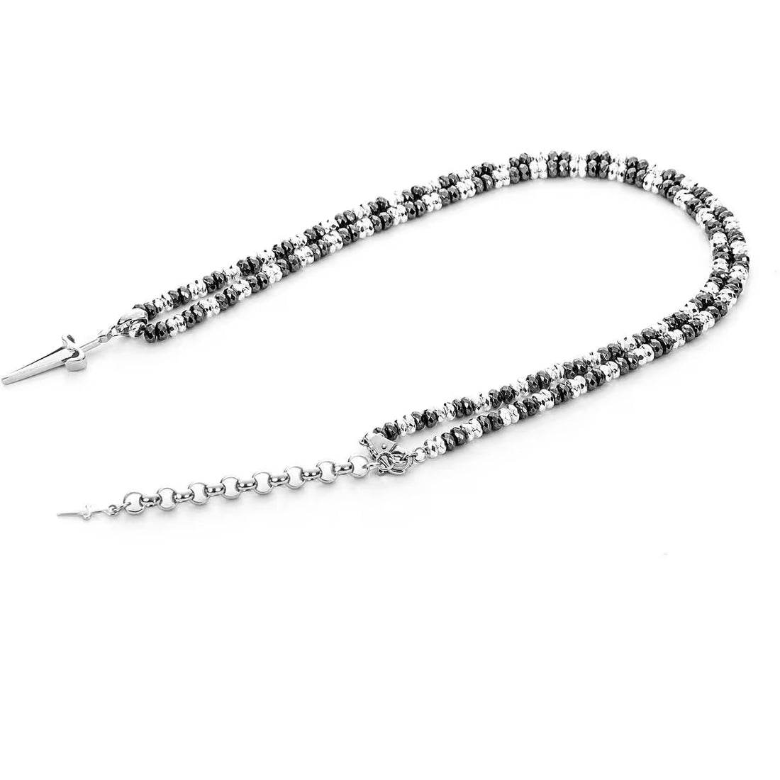 Collana Uomo Cesare Paciotti Spadino Argento 925 Sfaccettato Nero JPCL2320B