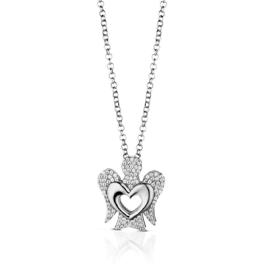 Collana Donna Argento 925 Roberto Giannotti Angelo Grande Cuore Zirconi GIA319B
