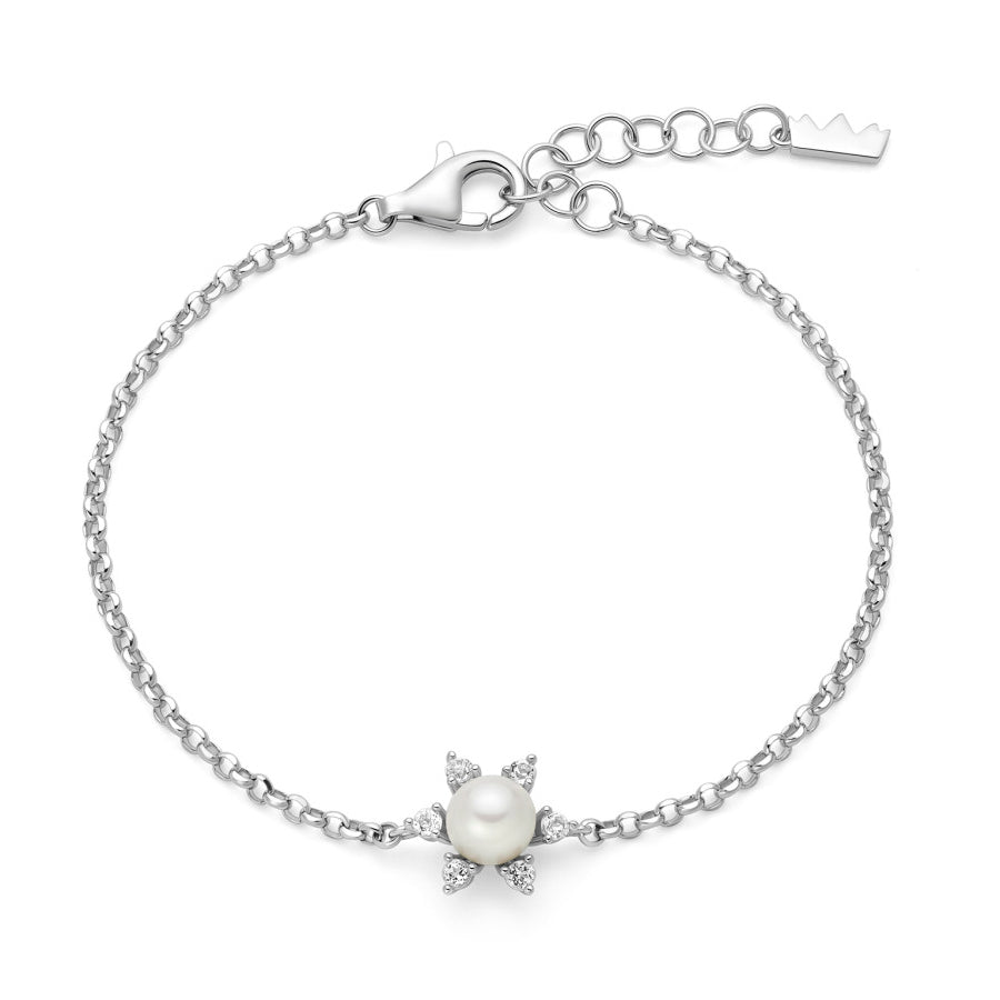 Bracciale Donna Miluna Perle Argento 925 Pietra Topazio Bianco PBR3677