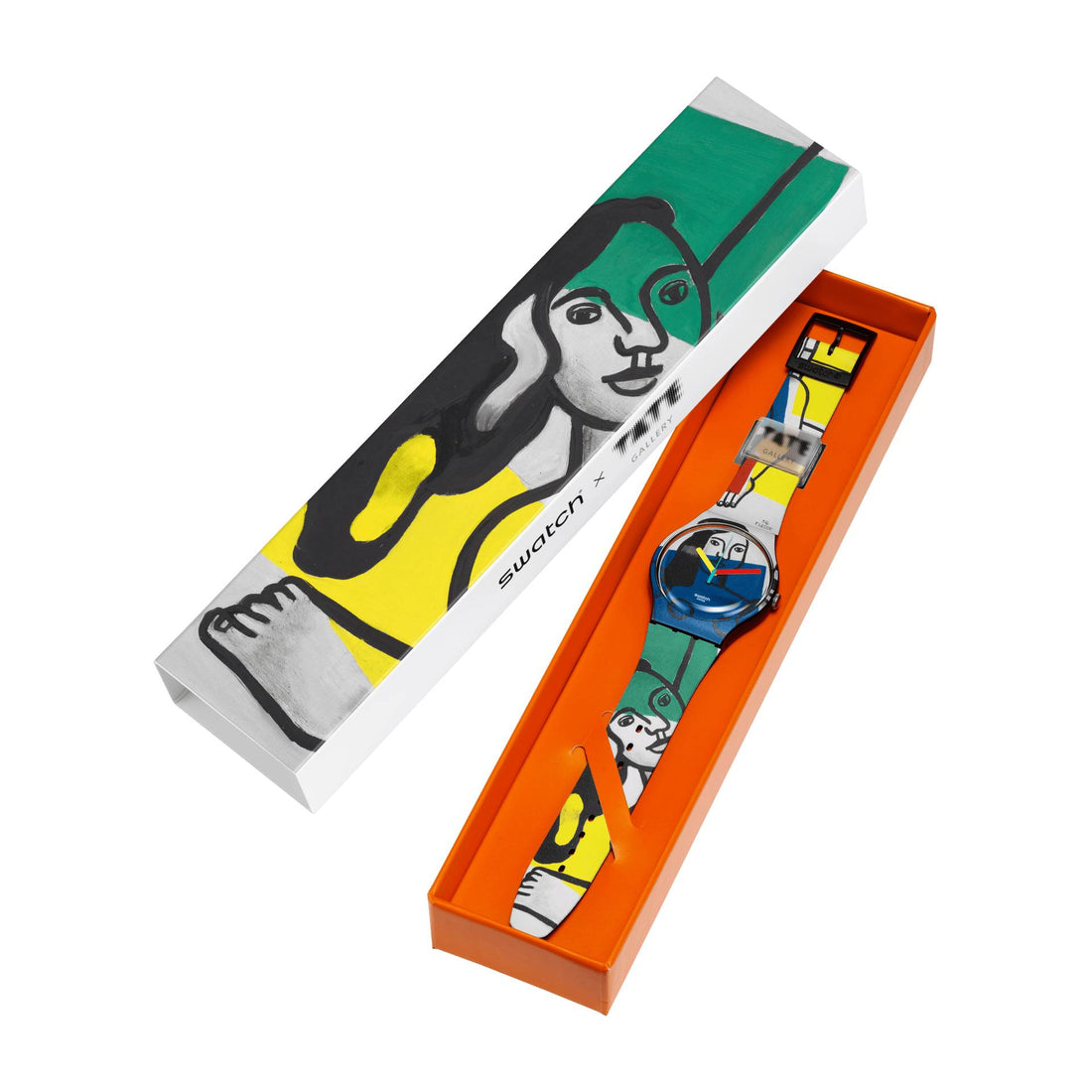 Orologio Unisex Swatch Leger's Two Woman Holding Flowers Multicolore SUOZ363