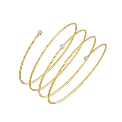 Bracciale Donna Ponte Vecchio Gioielli Oro Bicolore 18 KT Intreccio Diamante CB1882BRY