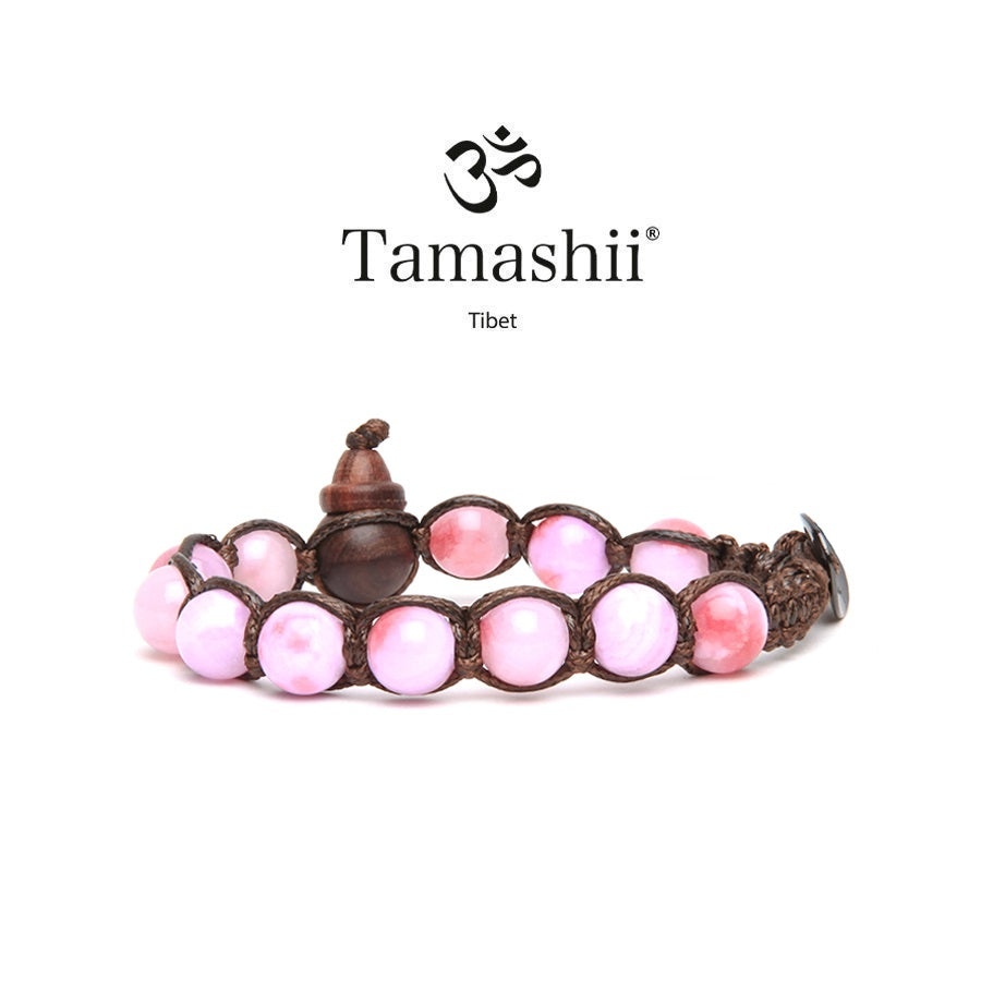 Bracciale Unisex Tamashii Pietra Jade blooms Cotton candy rose BHS900-321