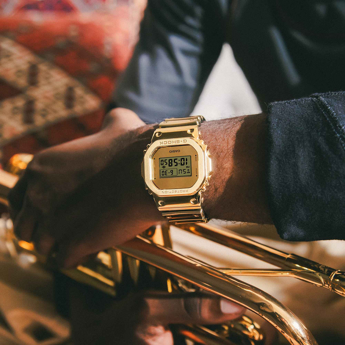Orologio Uomo Casio G-SHOCK Resina Flex Dorata Oro GM-5600YMG-9ER