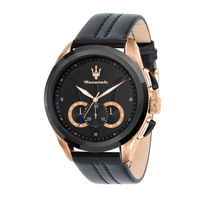 Orologio Uomo Acciaio Maserati Cronografo Acciaio Rosè Pelle R8871612025