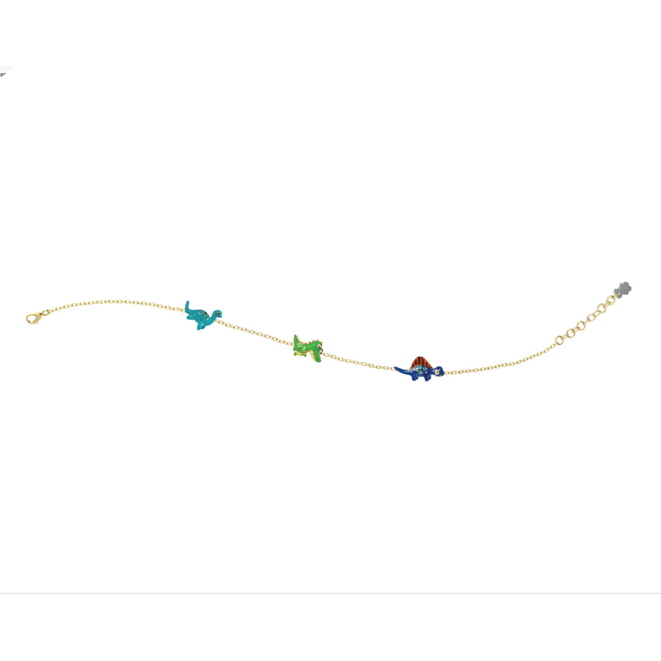 Bracciale Bambino Nanàn Argento Dorato 925 Dinosauri Colorati NAN0453