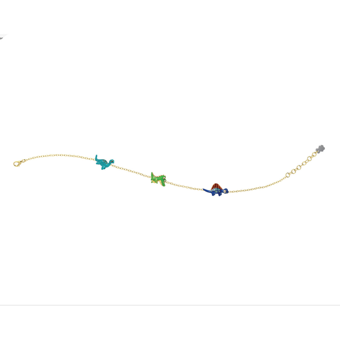 Bracciale Bambino Nanàn Argento Dorato 925 Dinosauri Colorati NAN0453