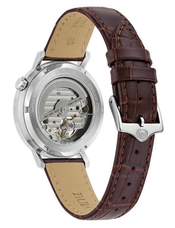 Orologio Uomo Bulova Automatico Aereojet  Pelle Marrone 96A318