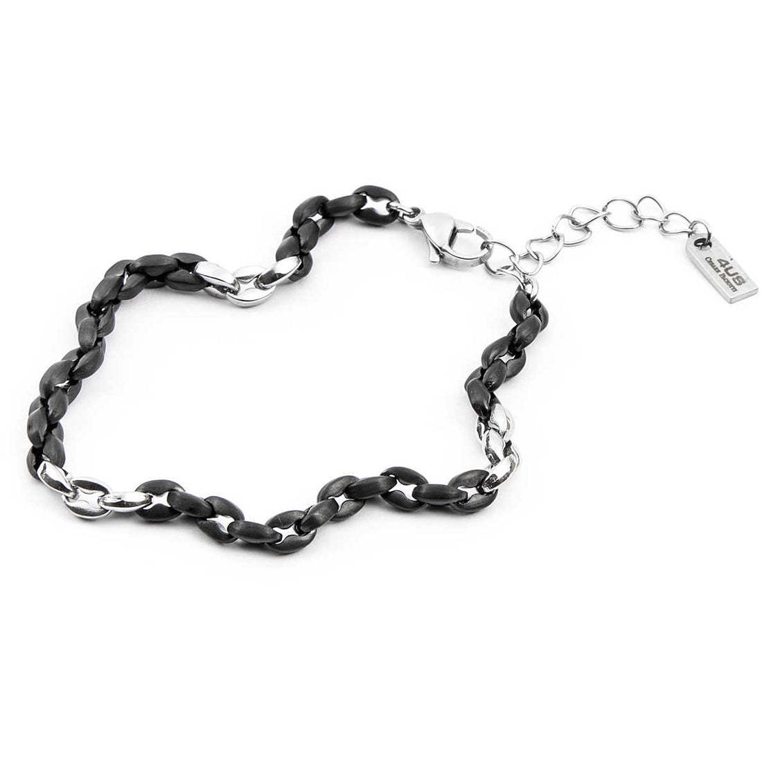 Bracciale Uomo 4US Cesare Paciotti acciaio Bianco e brunito  4UBR4080