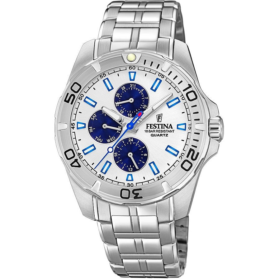 Orologio Uomo Festina Acciaio Quarzo Multifunzione Blu Bianco F20445/1