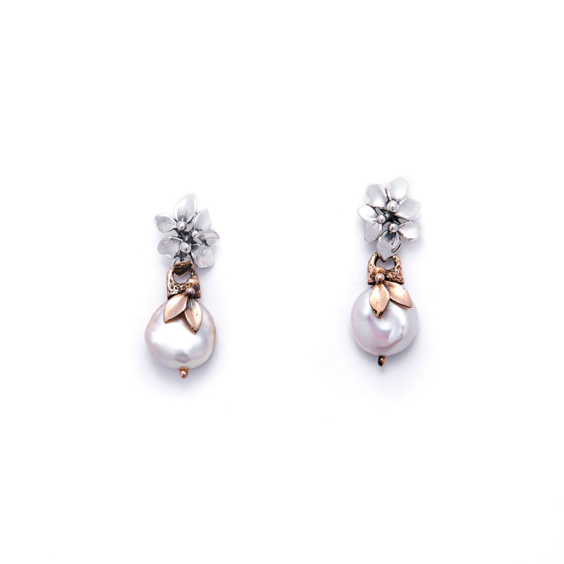 Orecchini Donna Nemoris Argento 925 Bronzo Rosè Bosco Perla BOF05