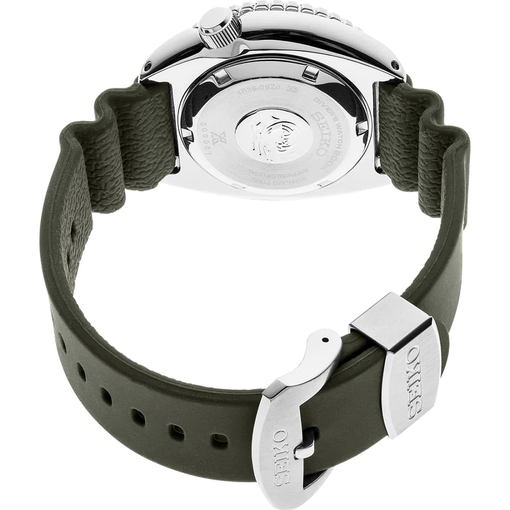 Orologio Uomo Seiko Prospex Automatico Doppia Data Acciaio Gomma Verde SRPE05K1