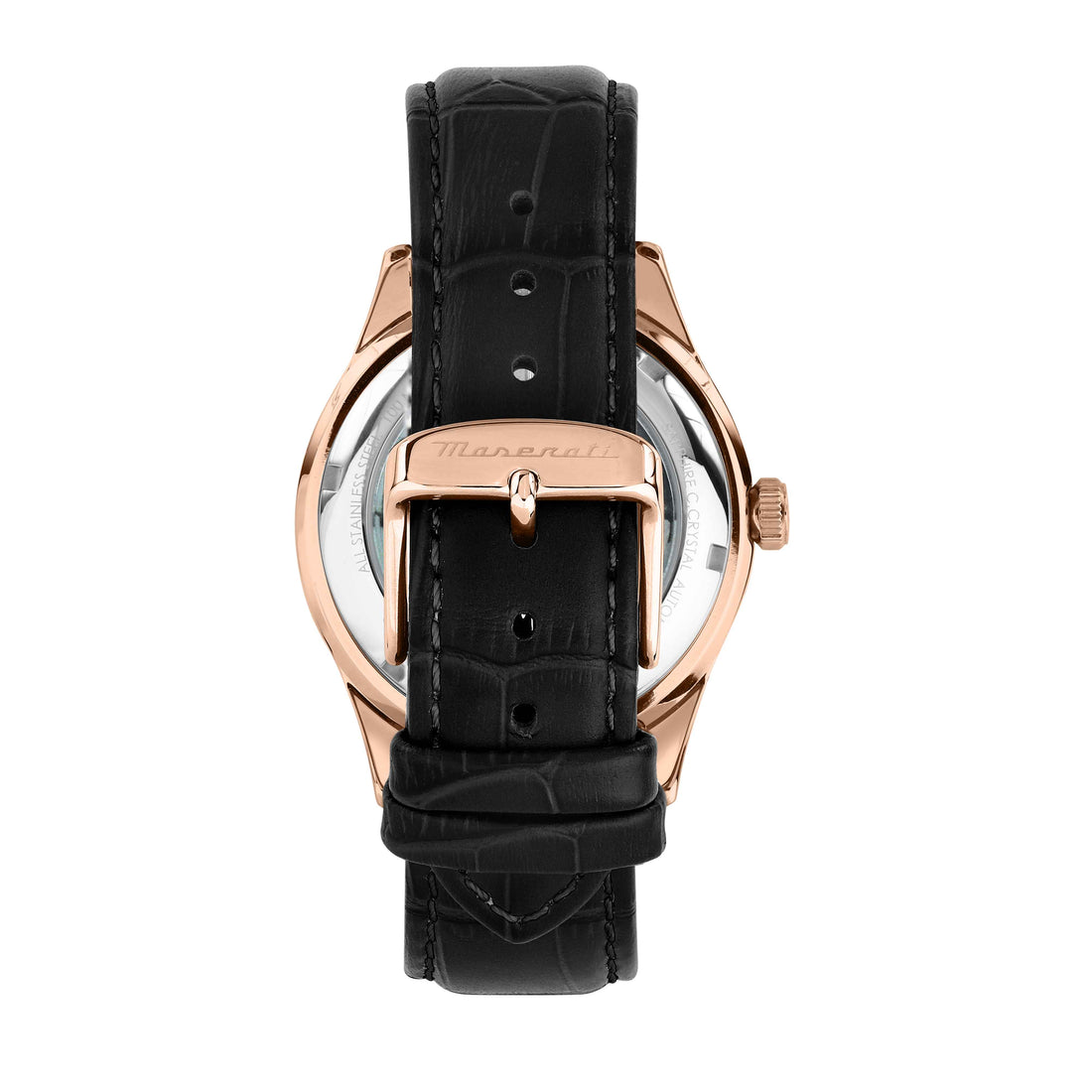 Orologio Uomo Maserati Automatico Pelle Nero Acciaio Rosè Data R8821124001