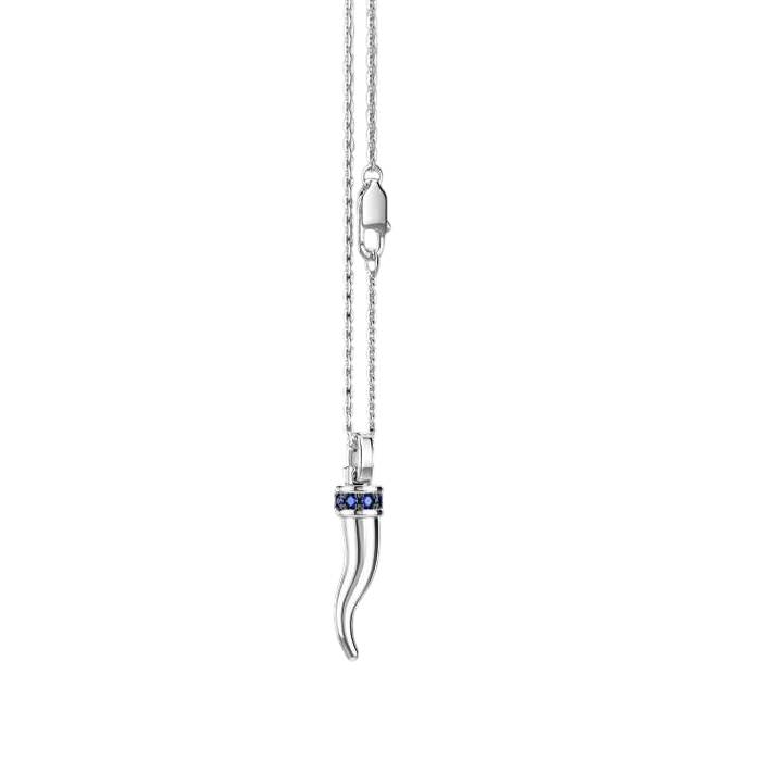 Collana Uomo Zancan Insigna Argento 925 Corno Spinelli Blu ESC186-BL