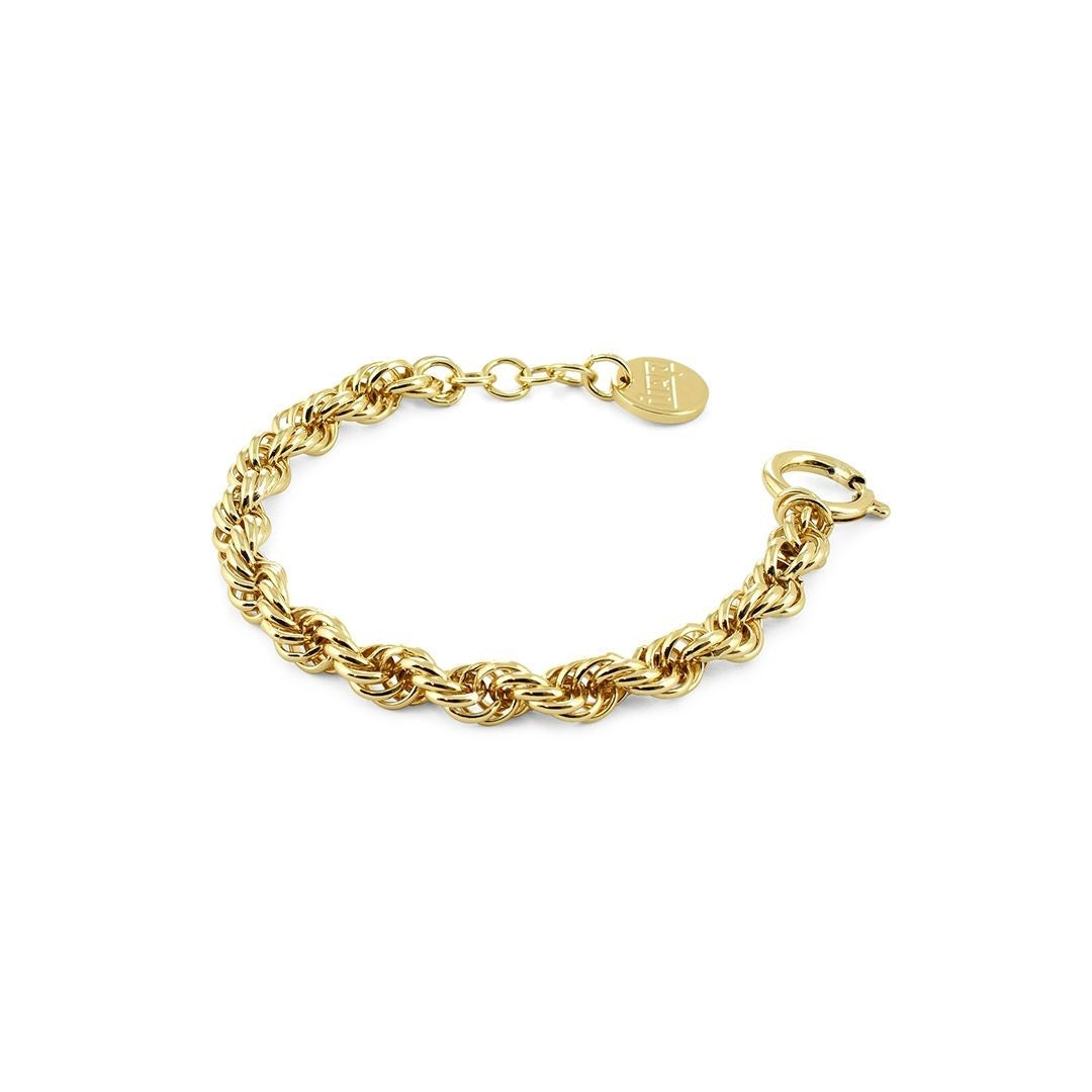 Bracciale Donna Unoaerre Bronzo Dorato Fune Torchon Intrecciata 490898