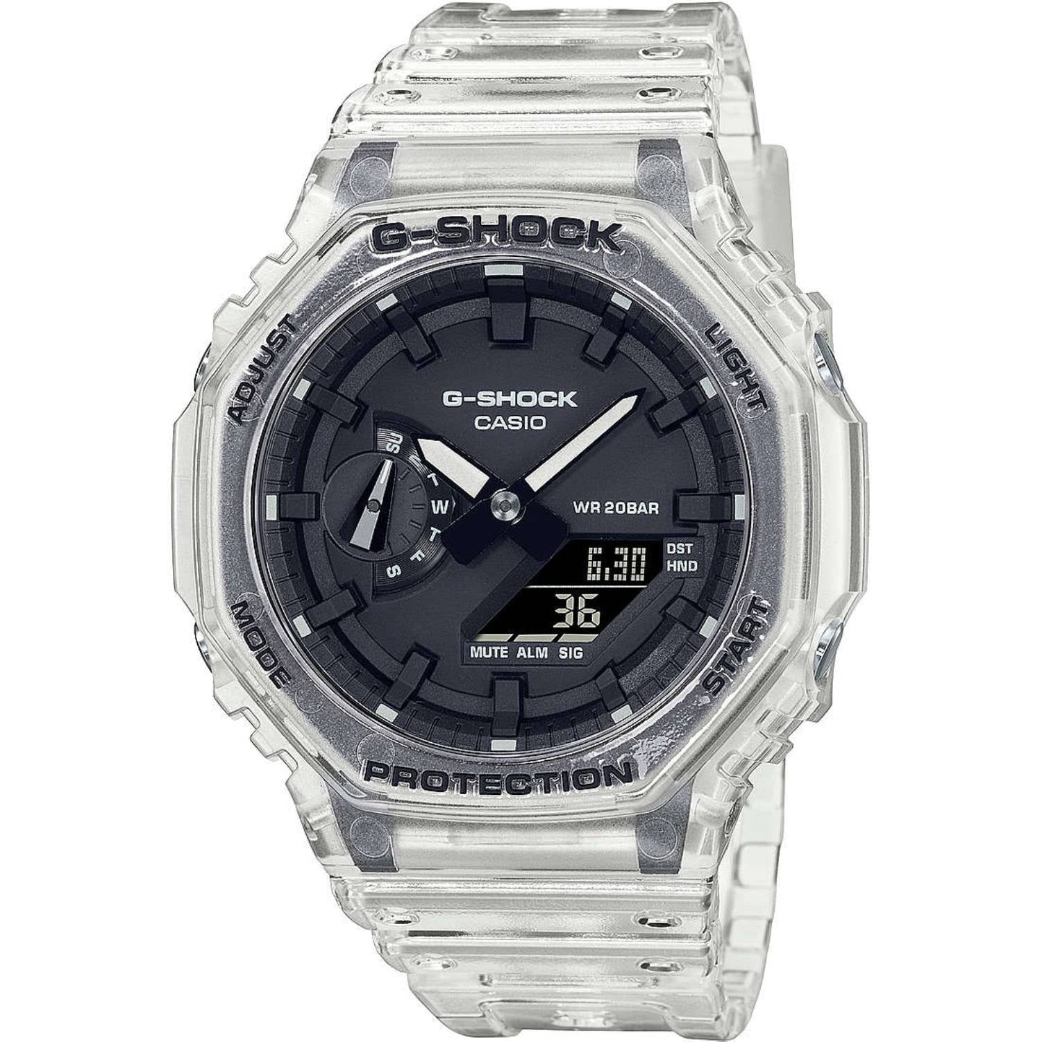Orologio Uomo Gomma Casio G-SHOCK Skeleton Quarzo Nero Trasparente Analogico