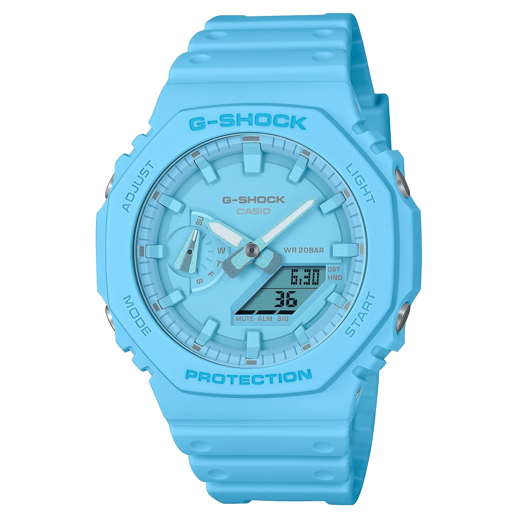 Orologio Unisex Casio G-SHOCK Quarzo Azzurro Celeste Pastello GA-2100-2A2ER