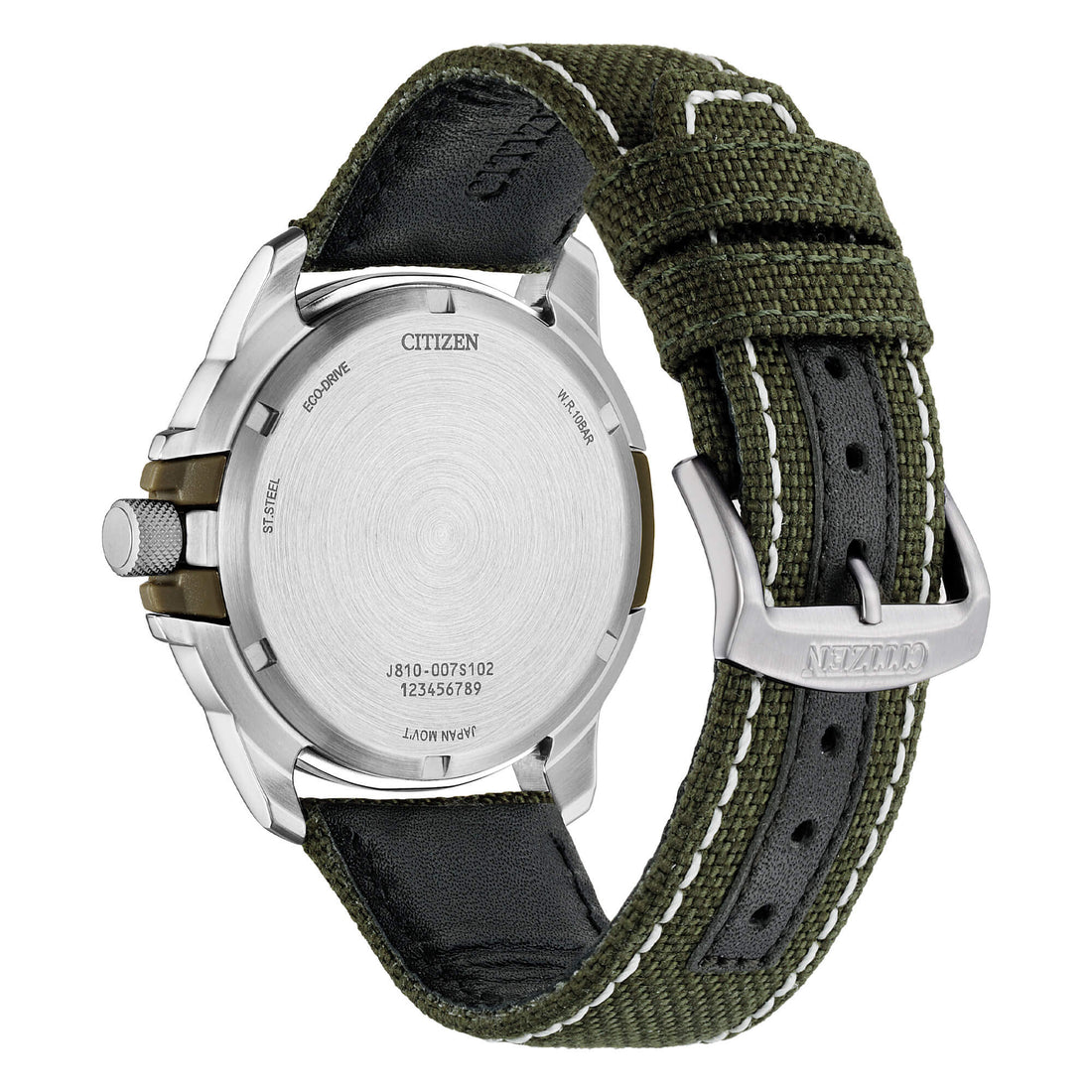 Orologio Uomo Citizen Eco-Drive Military Data Cordura Verde AW1801-19X