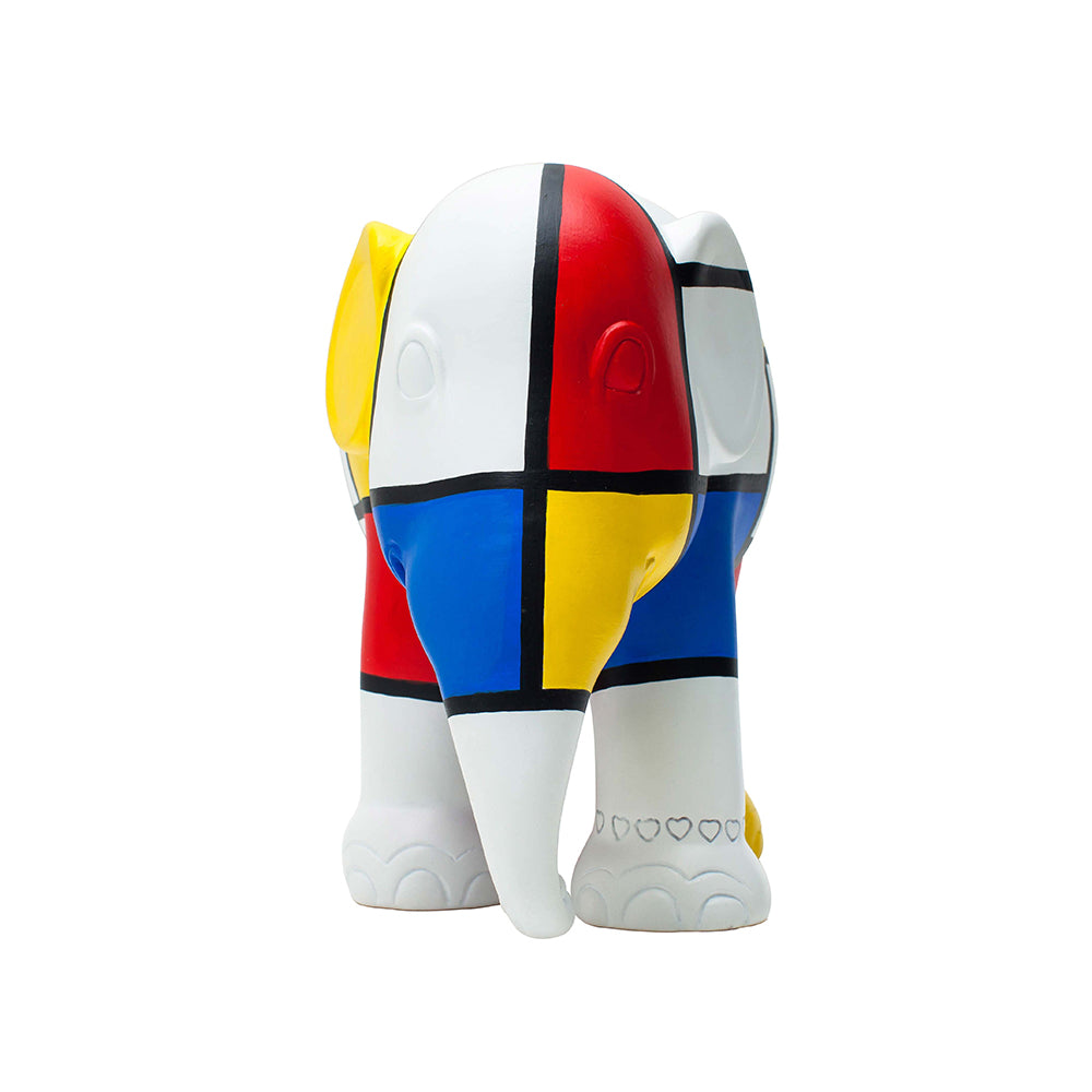 Scultura Elefante OnlyLux Hommage To Mondriaan 10cm Resina Dipinto A Mano 8858831241619
