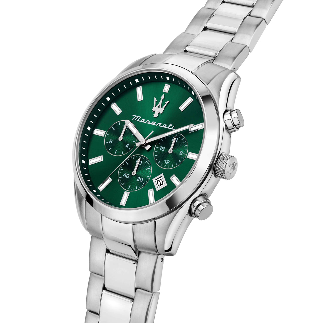 Orologio Uomo Maserati Acciaio Lucido Quarzo Cronografo Verde Data R8853151011