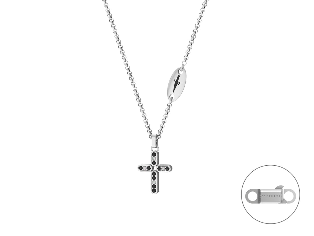 Collana Uomo Cesare Paciotti Argento Croce JPCL5047B