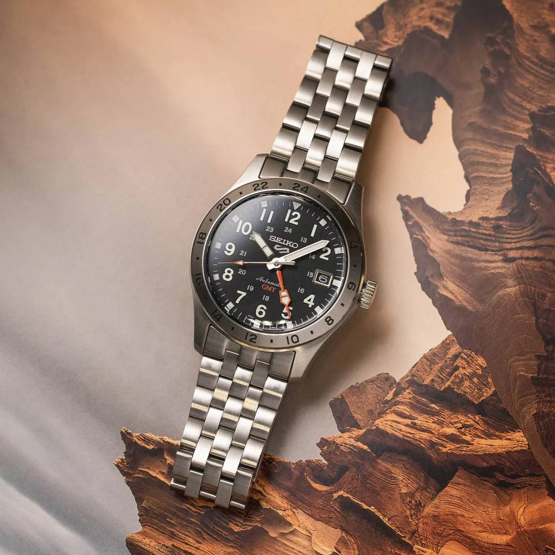 Orologio Uomo Seiko 5 Automatico Field GMT Nero SSK023K1