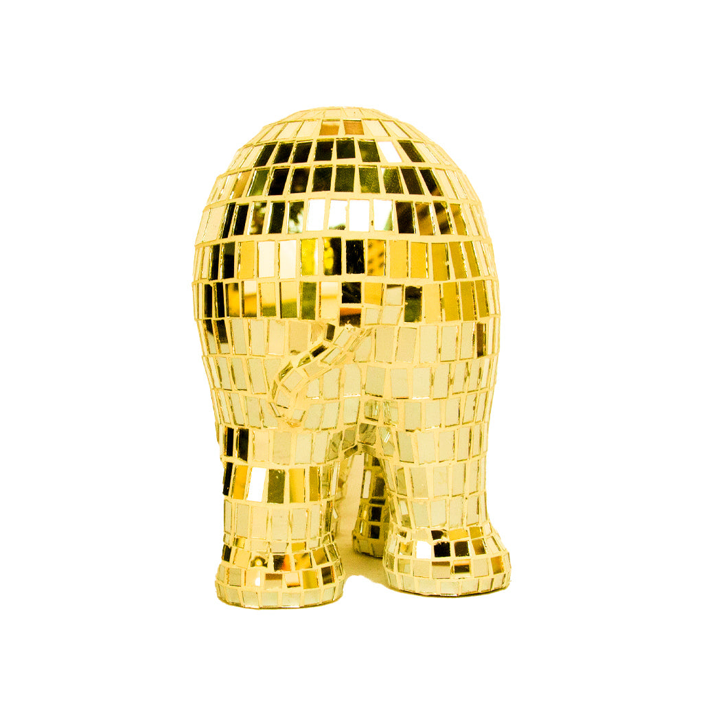 Scultura Elefante Onlylux Disco Gold Lavorazione Stroboscopica oro 15cm 8858831264243