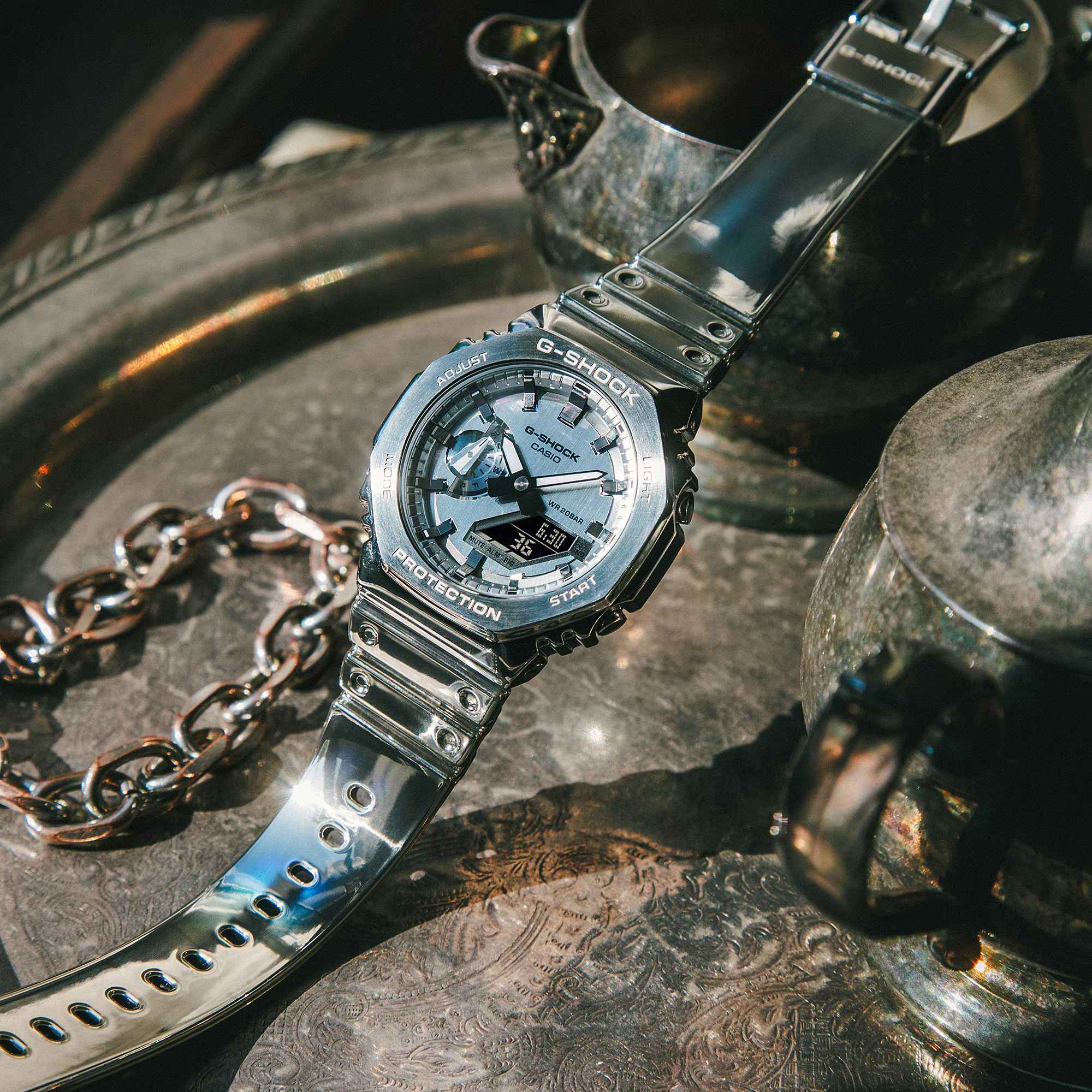 Orologio Uomo Casio G-SHOCK Resina Flex Argentata GM-2100YM-8AER