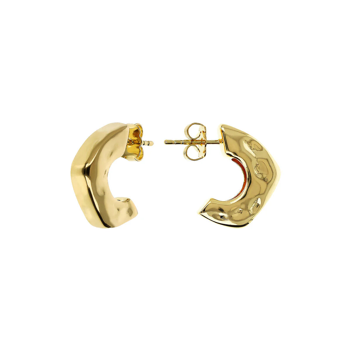 Orecchini Donna Etrusca Bronzo Dorato Squadrati Martellato WSET00840.YG