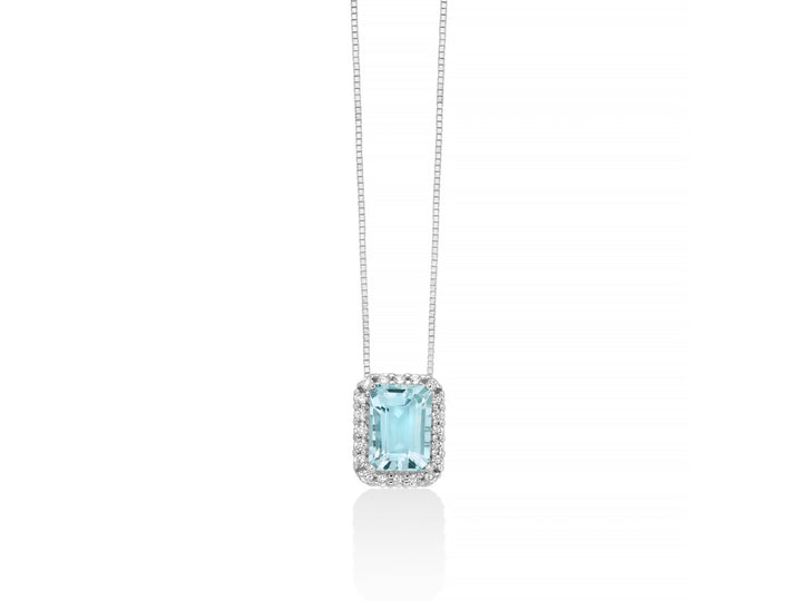 Collana Donna Miluna Acquamarina Ottagonale e Diamanti CLD4722