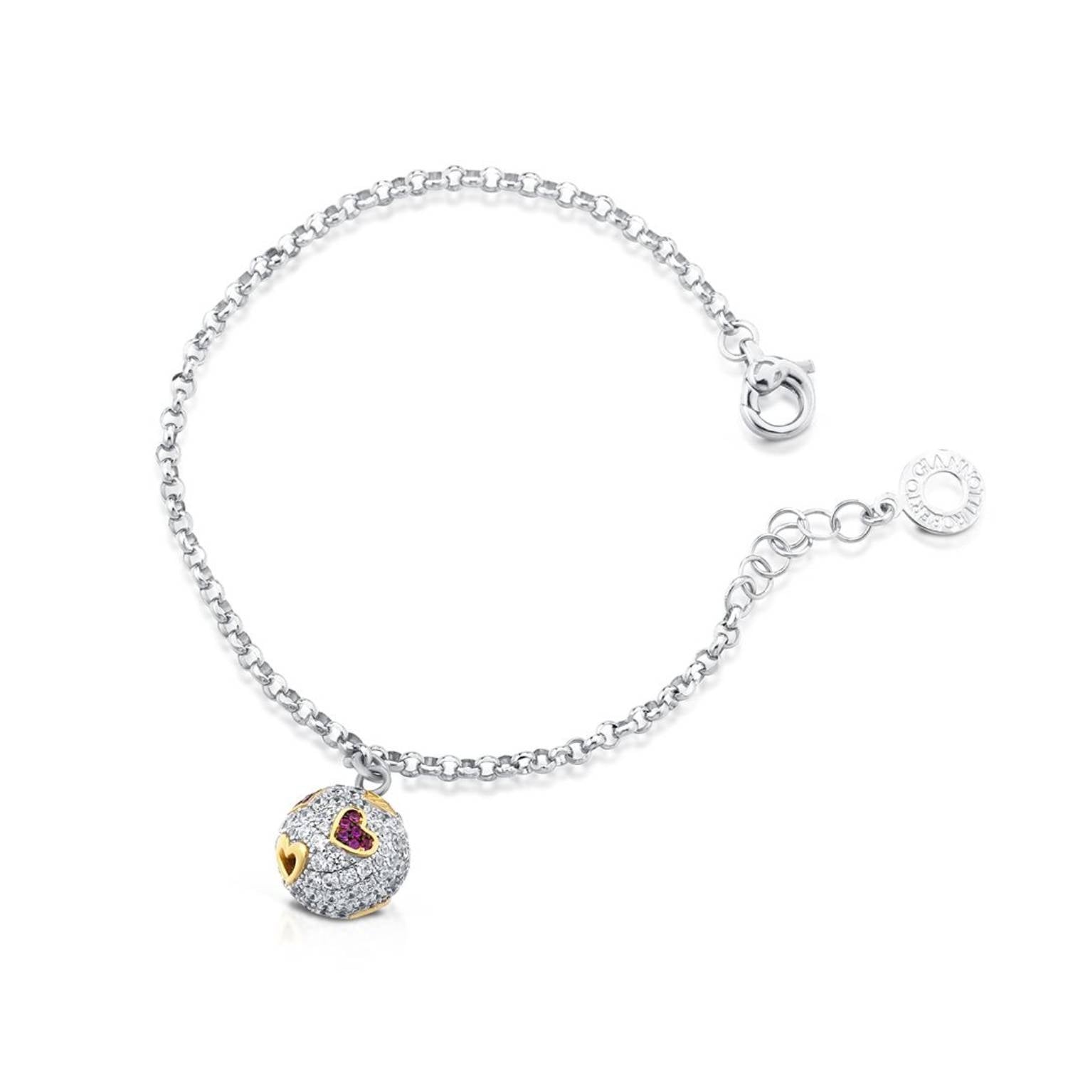 Bracciale Donna Argento 925 Roberto Giannotti Chiama Angeli Zirconi Cuori SFA135