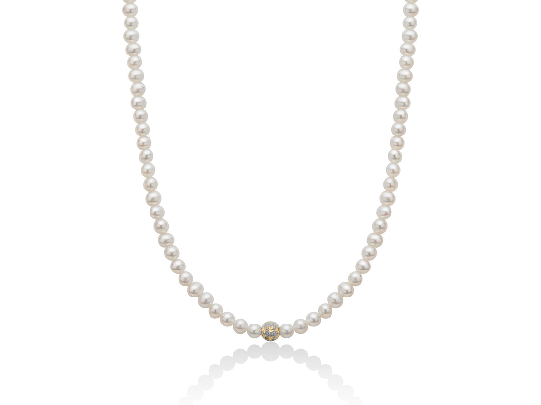 Collana Perle Miluna  Con Un Inserto E Chiusura In Oro Bianco 750 PCL5904V