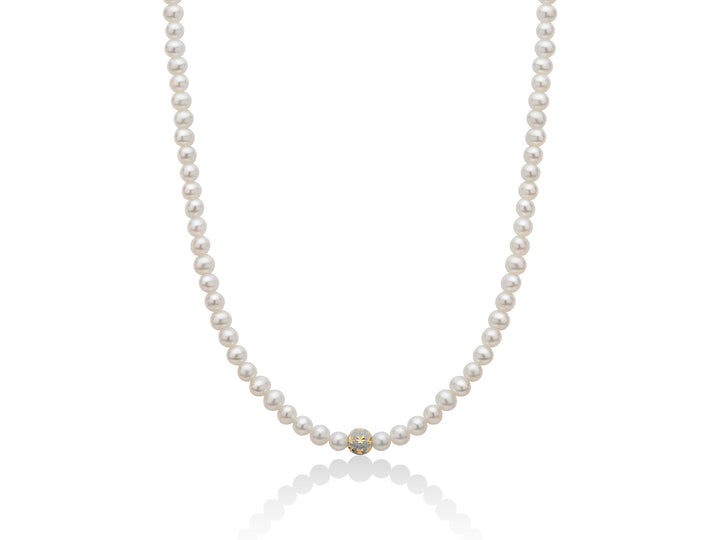 Collana Perle Miluna  Con Un Inserto E Chiusura In Oro Bianco 750 PCL5904V