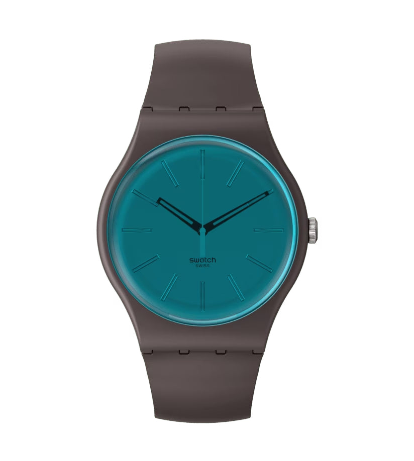 Orologio Unisex Swatch Dark Duality Quarzo Solo Tempo Nero Blu Lucido SO29C100