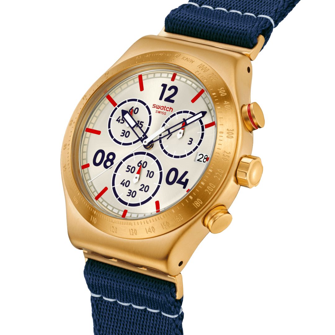 Orologio Unisex Swatch CAPTAIN'S DREAM Oro Cronografo YVG419